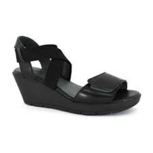 BUSSOLA Zumaia Black Leather Sandal Women's Size EU 38